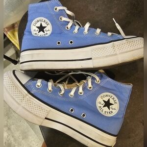Converse Blue Chuck Taylor Lift Platform High Tops 7